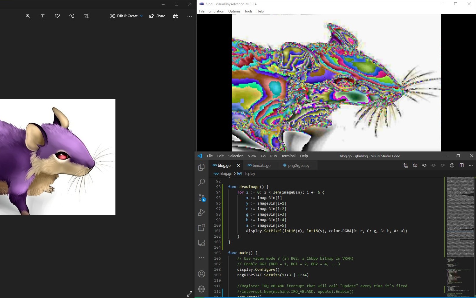 Testing Rendering an image to gameboy advance
